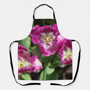 Tablier Tulipes mignonnes pourpres dans le jardin