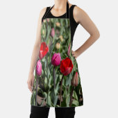 Tablier Tulipes rouge et violette délicates (Insitu)