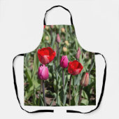 Tablier Tulipes rouge et violette délicates (Recto)