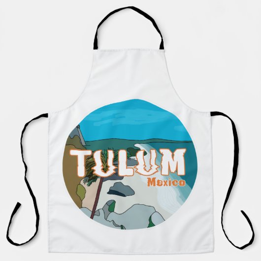 Tablier Tulum Mexique Grande idée cadeau (Recto)