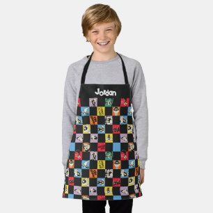Tablier TUNES LOONEY™ en noir et blanc en Checker coloré