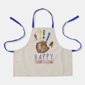 Tablier Turkey Handprint Kid Happy Thanksgiving Cute (Recto)