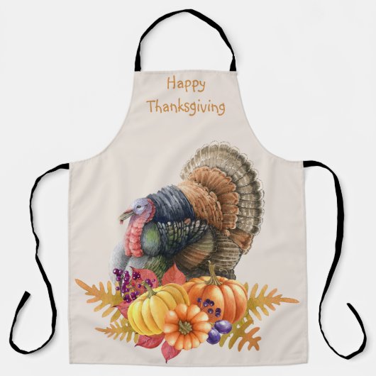 Tablier Turquie Citrouilles Thanksgiving Apron (Recto)