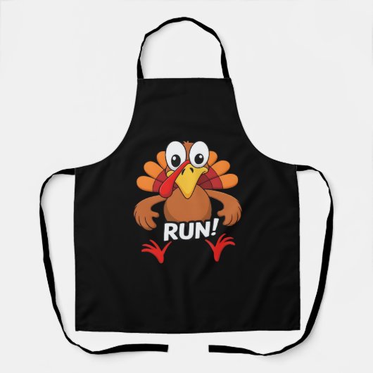 Tablier Turquie courir Thanksgiving en T-shirt classique (Recto)