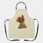 Tablier Turquie mignonne avec moisson Thanksgiving (Recto)