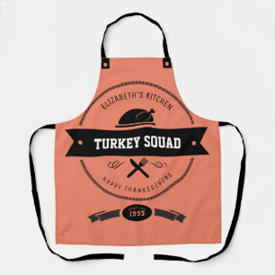 Tablier Turquie Squad Drôle Hipster Peach et Black
