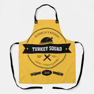 Tablier Turquie Squad Funny Hipster Jaune et Noir