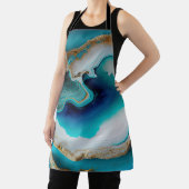 Tablier Turquoise Aqua Blue Gold Gemstone Acrylique Pour A (Insitu)