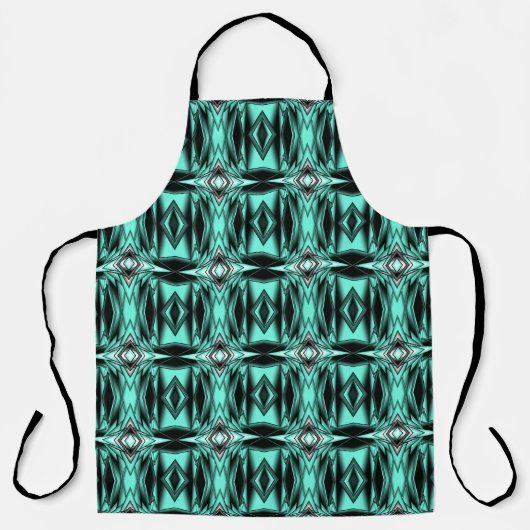 Tablier Turquoise Blanc Ombre Moderne Art Abstrait (Recto)