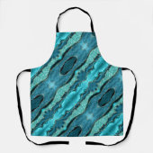 Tablier Turquoise Blue Gold Parties scintillant Marbre Tur (Recto)