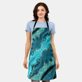 Tablier Turquoise Blue Gold Parties scintillant marbre Tur (Porté)