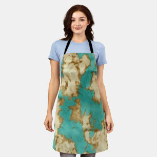 Tablier Turquoise Brown Cream Animal Cowhide Western