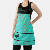 Tablier Turquoise clair avec Gold Hearts Kitchen Apron (Insitu)