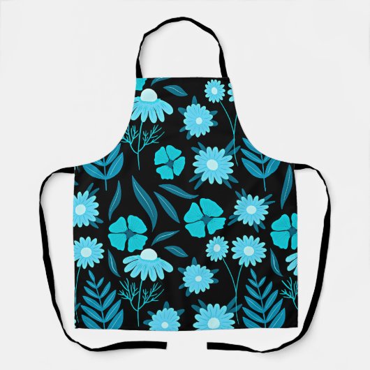 Tablier Turquoise en fleurs (Recto)