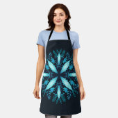 Tablier Turquoise Mandala - Fleur de flocon de neige bleu (Porté)