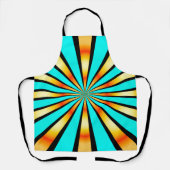 Tablier Turquoise orange noir Motif radial (Recto)