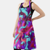 Tablier Turquoise Rouge violet gras Chalk Damask (Insitu)