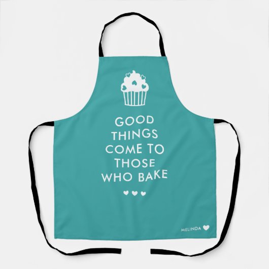 Tablier Turquoise White Cupcake Good Things Baking Ajouter (Recto)