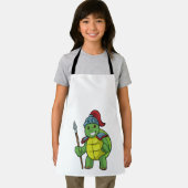 Tablier Turtle as Warrior with Spear & Helmet (Insitu)