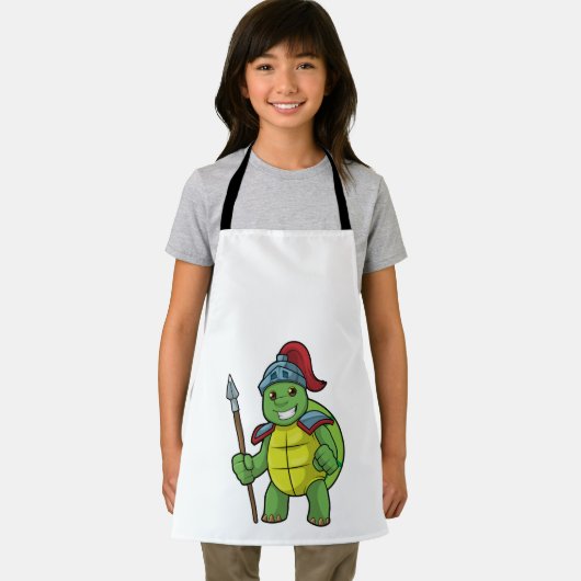 Tablier Turtle as Warrior with Spear & Helmet (Insitu)