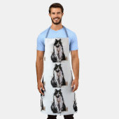 Tablier Tuxedo Cat Cute Cats Black White Animal Apron (Porté)