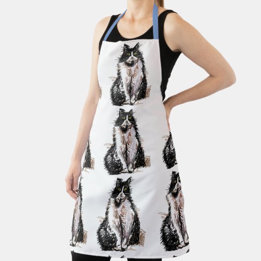 Tablier Tuxedo Cat Cute Cats Black White Animal Apron (Insitu)