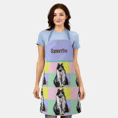 Tablier Tuxedo Chat Cute Chats Noir Blanc Pastel Arc-en-ci (Porté)