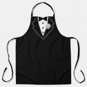 Tablier Tuxedo noir et blanc avec Fleur blanche en Lapon (Recto)