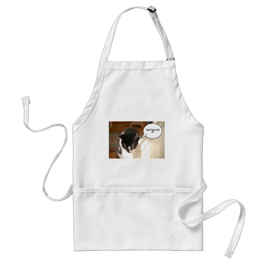 Tablier tuxedo noir et blanc Chat (Devant)