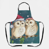 Tablier Two cute drawn Owls (Recto)