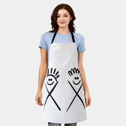 Tablier Two Minimal Friends – Line Art (Porté)