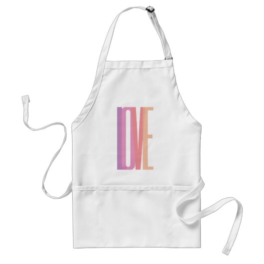 Tablier Typographie Amour Gras en Couleurs Pastel (Devant)
