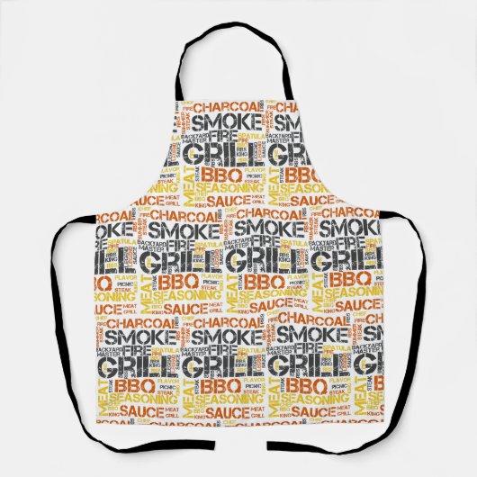 Tablier Typographie BBQ Maître du Grill (Recto)