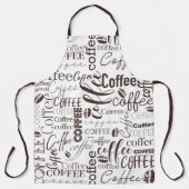 Tablier Typographie Brown Et Blanche Conception Café (Recto)