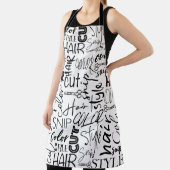 Tablier Typographie Coiffeur Noir Et Blanc Moderne (Insitu)