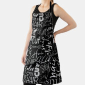 Tablier Typographie Coiffeur Noir Et Blanc Moderne (Insitu)