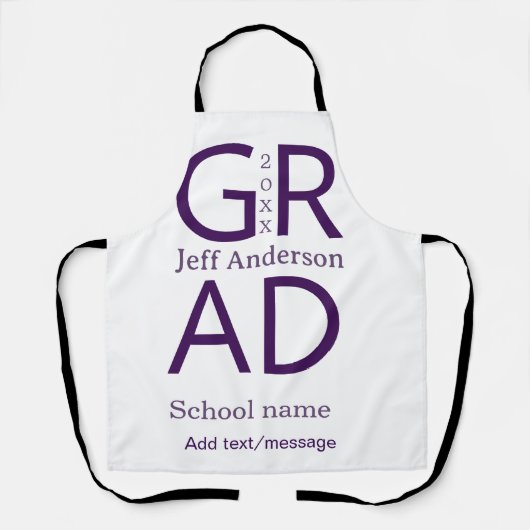 Tablier Typographie de graduation moderne simple minimale (Recto)