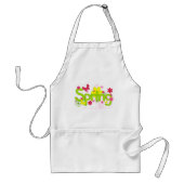 Tablier Typographie de jardin printanier Fleurs Papillons (Devant)