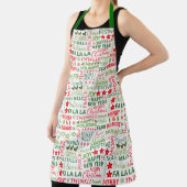 Tablier Typographie de Noël rouge et vert sans couture (Insitu)