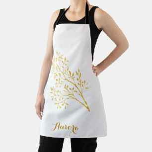 Tablier Typographie de paillettes florales en or de luxe