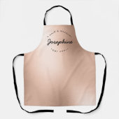 Tablier Typographie d'entreprise rose de coiffure et maqui (Recto)