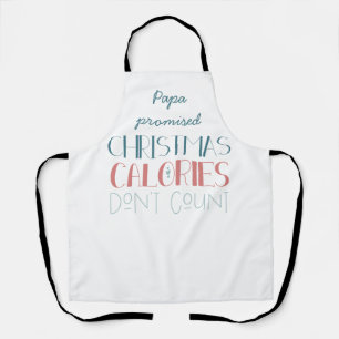 Tablier Typographie drôle de Calories de Noël qui ne compt