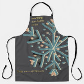 Tablier Typographie du flocon de neige hivernal gris migno (Recto)