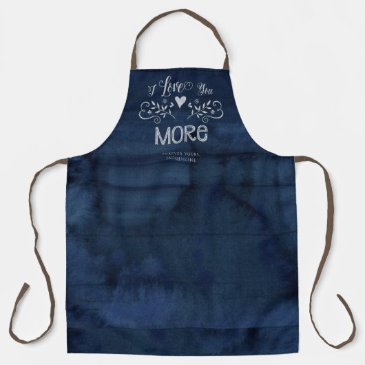 Tablier Typographie Je t'aime plus Ferme Marine Rustique (Recto)
