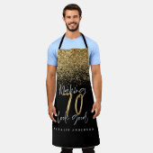 Tablier Typographie moderne de la parties scintillant d'or (Porté)