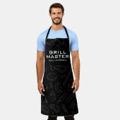 Tablier Typographie Moderne de Maître de Gril avec BBQ Min (Porté)