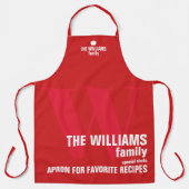 Tablier Typographie Monogramme moderne ROUGE (Recto)