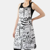 Tablier Typographie noir et blanc Conception de café (Insitu)