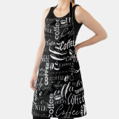 Tablier Typographie noir et blanc Conception de café (Insitu)