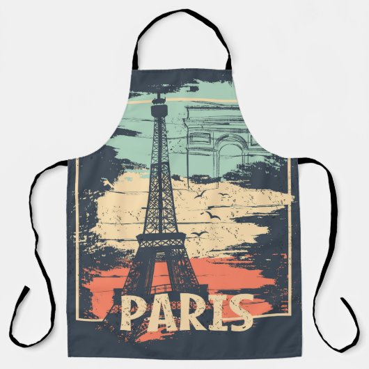 Tablier Typographie parisienne : affiche Eiffel abstraite. (Recto)
